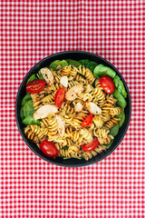 fusilli chicken roasted italian cheese with basil and parmesan sauce