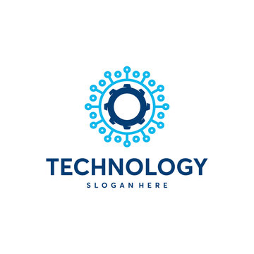 Tech repair logo designs template, Circle Technology logo template