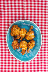 fried chicken wings on table