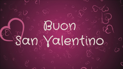 Buon San Valentino, Happy Valentine's day in italian language, greeting card, pink hearts, pink background