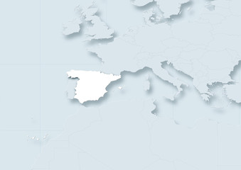Fototapeta na wymiar map of Spain.