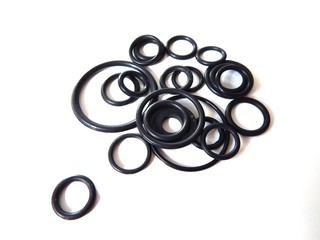 Rubber o-ring gaskets for plumbing. Rubber sealing rings for joint seals. - 265146212