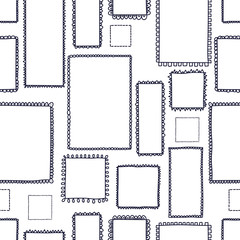 Cute frames. Coloring seamless pattern.