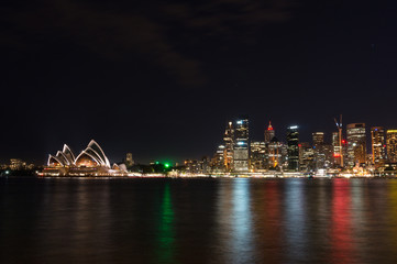 Fototapeta na wymiar Sydney cityscape skyline at night, Sydney Harbour view