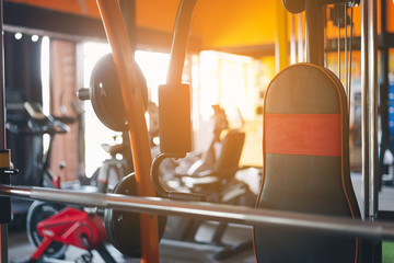 Exercise concept with fitness gyms