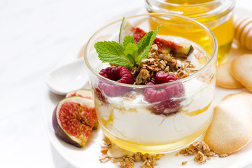 sweet yogurt with honey and fresh figs