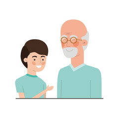 boy and grandfather avatar character