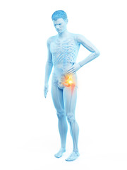3d rendered medically accurate illustration of a man having a painful hip joint