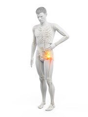 3d rendered medically accurate illustration of a man having a painful hip joint