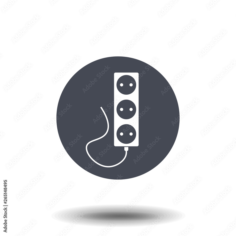 Poster electrical socket sign icon. icons for website design and development, app development