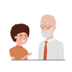 boy and grandfather avatar character