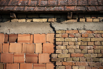 Vintage brick walls and roofs