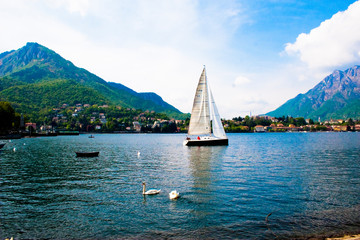 yacht in the lake