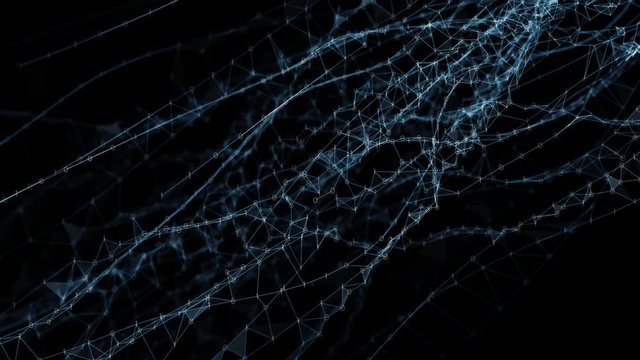 Abstract binary polygon plexus nodes connections network For visuals vj internet presentations motion background hi-tech technology science engineering medical dashboard Seamless Loop Alpha Channel