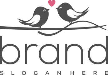 couple bird logo design