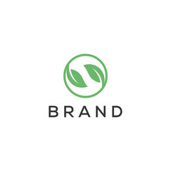 simple circle leaf logo design