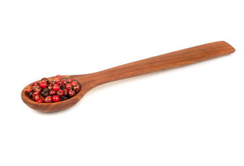 Red pepper peas in spoon