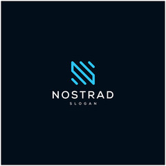 N letter technology logo design