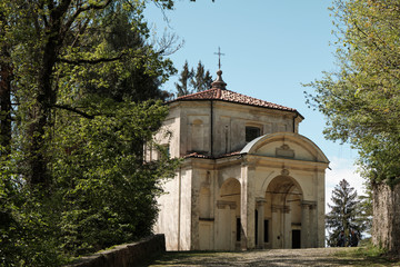 monumets and one of the XIVchapel along the path of the historic pilgrimage route from Sacred Mount...