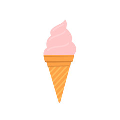 Ice cream in waffle cone