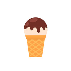 Ice cream with chocolate icing