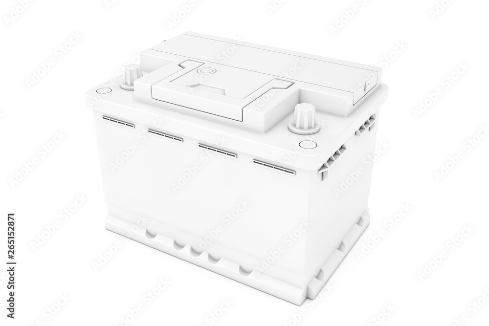 Aufkleber white rechargeable car battery in clay style duotone. 3d rendering