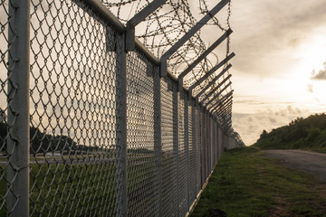 Background War Net Barrier Barbed Wire Conflict in Phuket Thailand