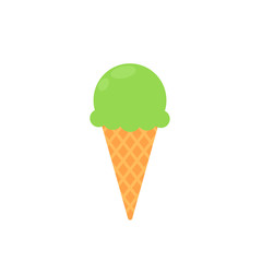 Cartoon ice cream in cone