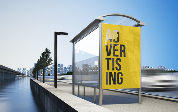 billboard advertising on bus stop