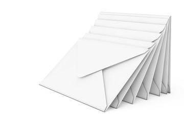 Stack of White Blank Envelope. 3d Rendering