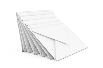 Stack of White Blank Envelope. 3d Rendering