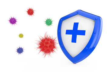 Antiviral Concept. Antibacterial or Anti Virus Shield Protected from Virus or Bacteria. 3d Rendering