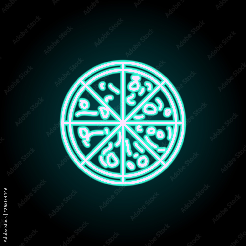 Poster pizza neon icon. elements of fast food set. simple icon for websites, web design, mobile app, info g