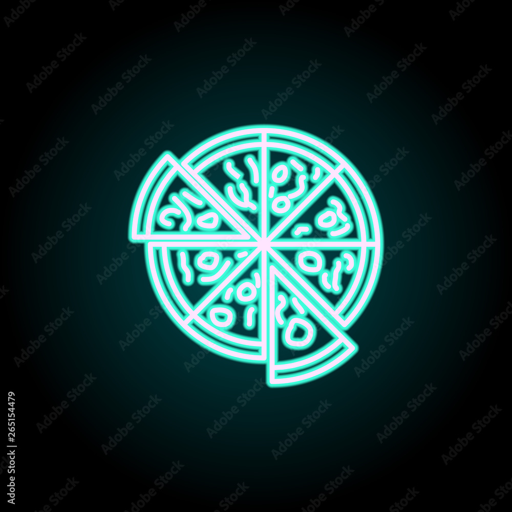 Poster pizza neon icon. elements of fast food set. simple icon for websites, web design, mobile app, info g