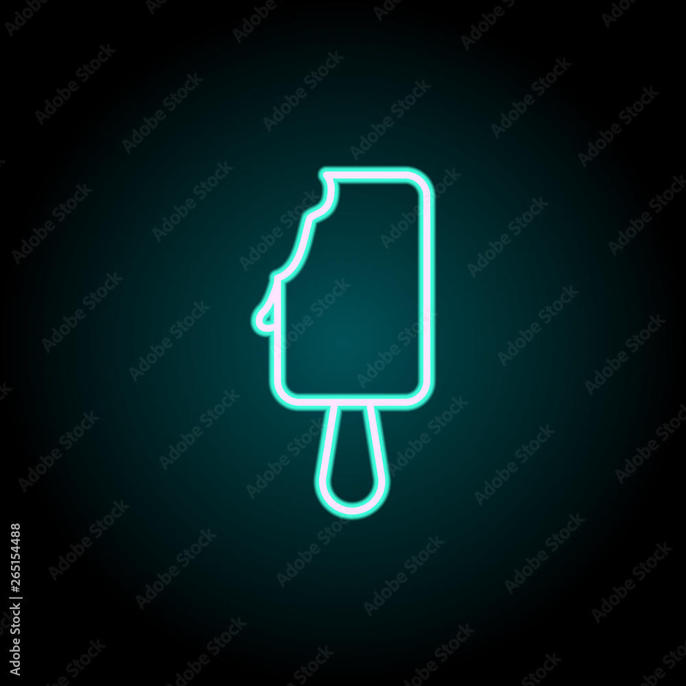 Poster ice cream neon icon. elements of fast food set. simple icon for websites, web design, mobile app, in