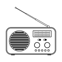 Radio receiver on white background