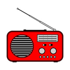 Radio receiver on white background