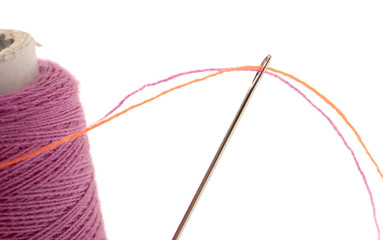Sewing thread with needle