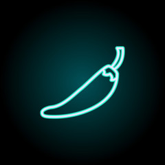 hot peppers neon icon. Elements of fast food set. Simple icon for websites, web design, mobile app, info graphics