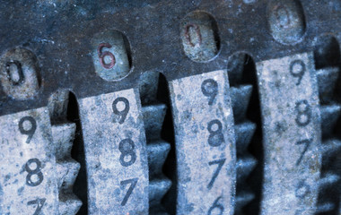 Vintage manual adding machine isolated - 600