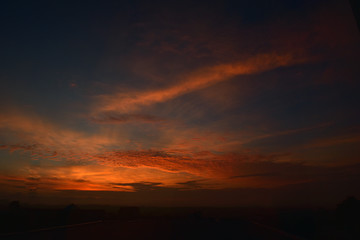 Sun set red sky