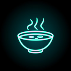 bowl of soup neon icon. Elements of fast food set. Simple icon for websites, web design, mobile app, info graphics