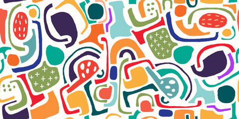 Abstract seamless pattern with colorful shapes