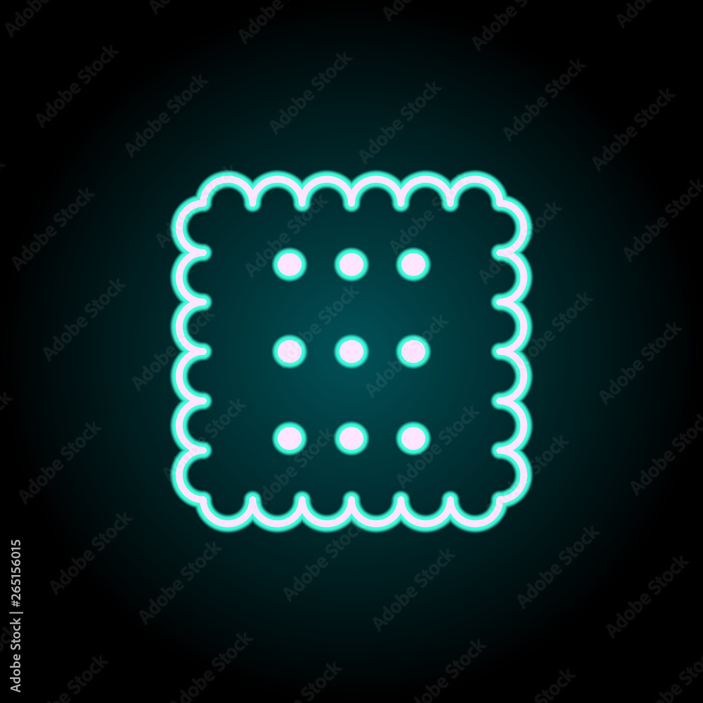 Poster biscuit neon icon. elements of fast food set. simple icon for websites, web design, mobile app, info