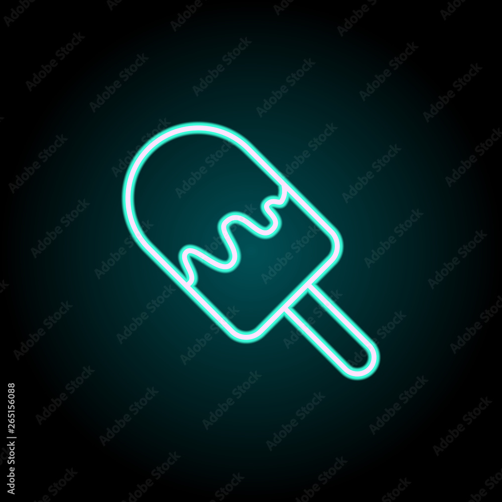 Poster ice cream neon icon. elements of fast food set. simple icon for websites, web design, mobile app, in