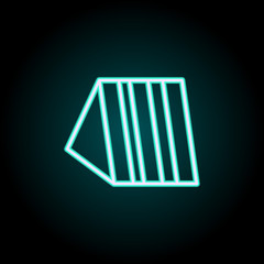Cheese Cake neon icon. Elements of fast food set. Simple icon for websites, web design, mobile app, info graphics