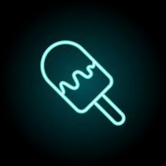 ice cream neon icon. Elements of fast food set. Simple icon for websites, web design, mobile app, info graphics
