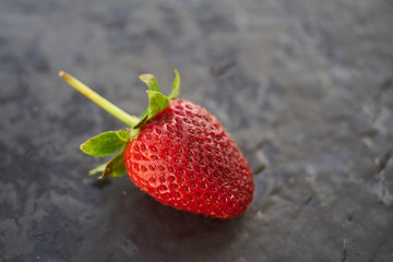 Close up of fresh natural strawberry fruit