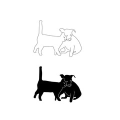 cat and dog friendship family. Beautiful animal .Cat and dog love vector