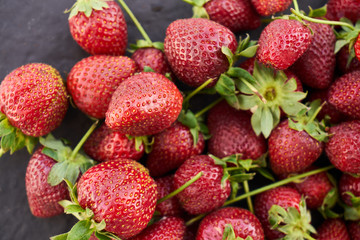Close up of fresh natural strawberry fruit